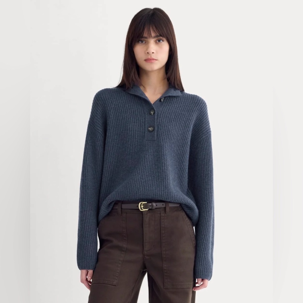NWT Everlane Cocoon Henley in Wool Cashmere